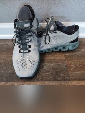 Womens On Cloud X Glacier & Olive Running Shoes